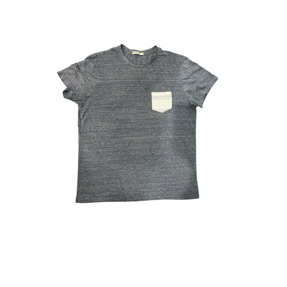 Marine Layer Re-Spun Men's M Grey Cotton Blend Short Sleeve Crew Neck Pocket T